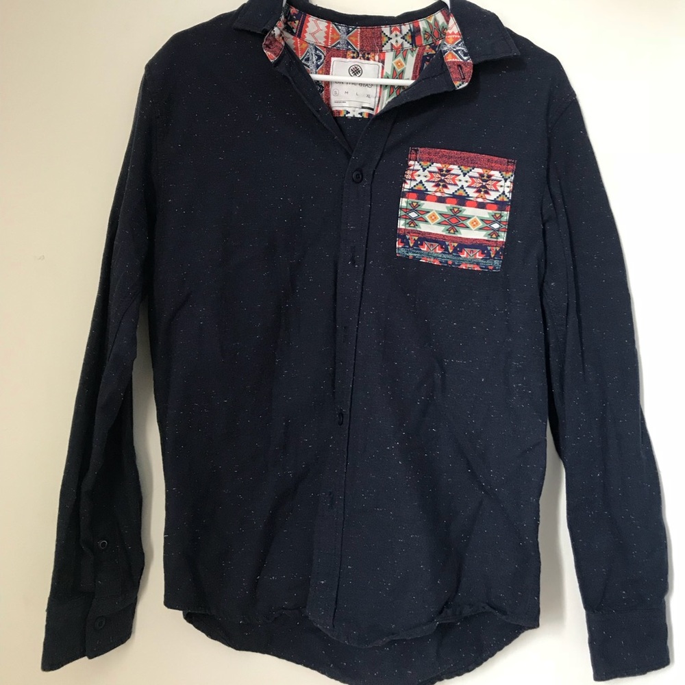 Navy blue On The Byas button down